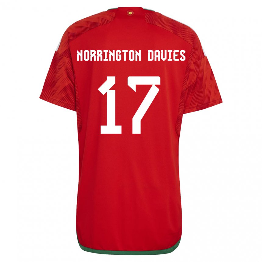 Herren Walisische Rhys Norrington Davies #17 Rot Heimtrikot Trikot 22-24 T-shirt Österreich