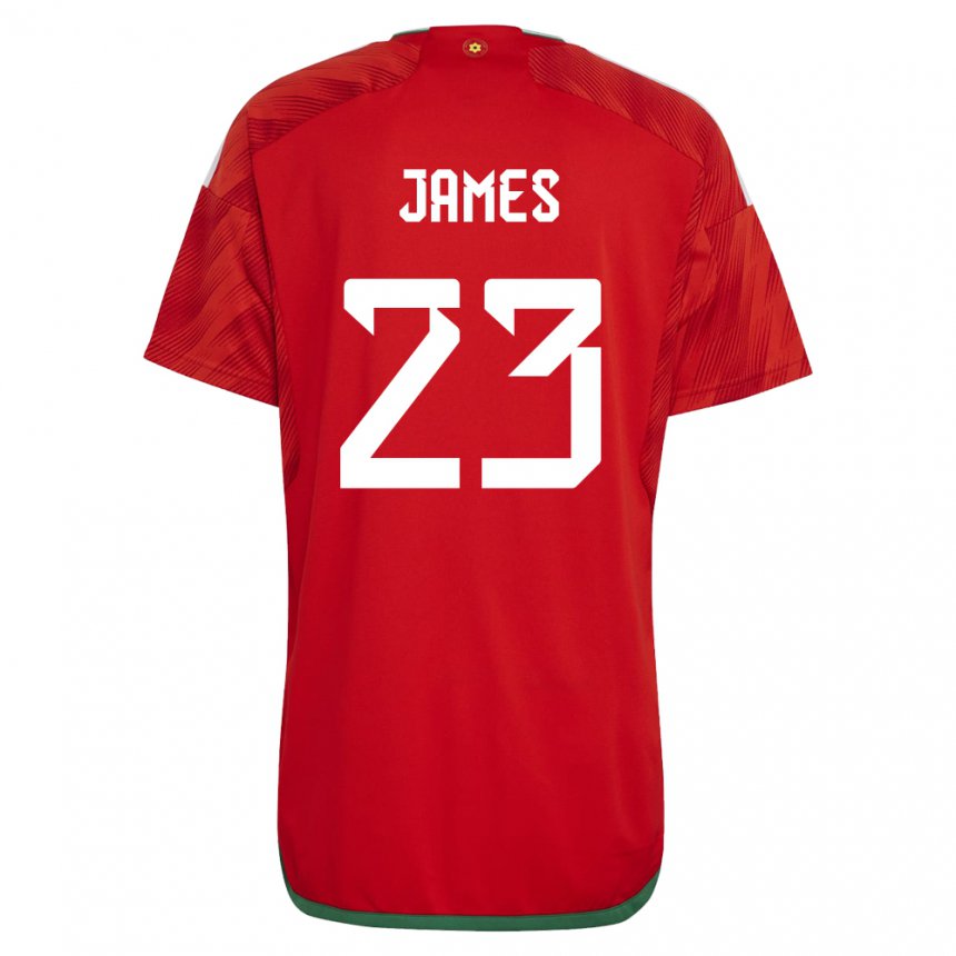 Herren Walisische Jordan James #23 Rot Heimtrikot Trikot 22-24 T-shirt Österreich