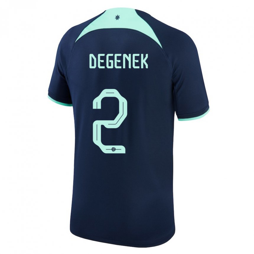 Herren Australische Milos Degenek #2 Dunkelblau Auswärtstrikot Trikot 22-24 T-shirt Österreich