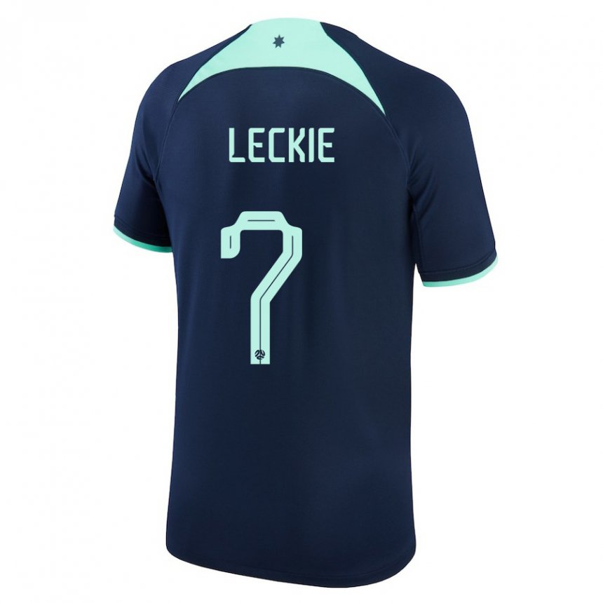 Herren Australische Mathew Leckie #7 Dunkelblau Auswärtstrikot Trikot 22-24 T-shirt Österreich