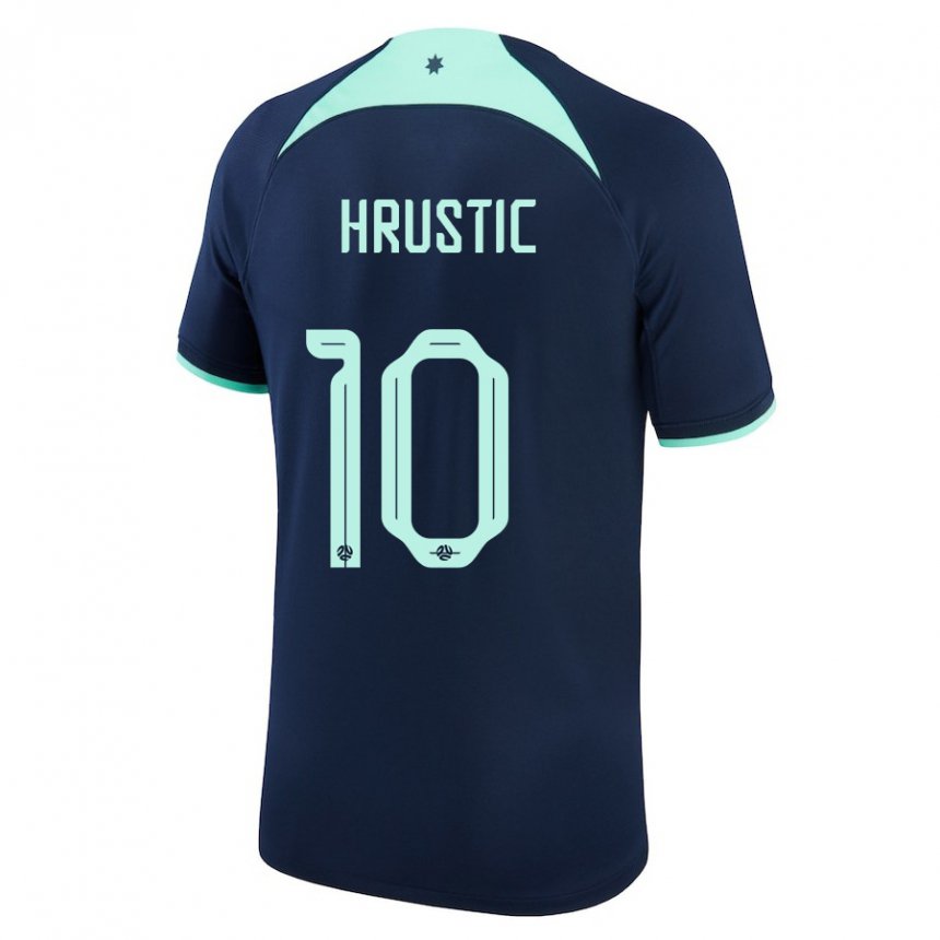 Herren Australische Ajdin Hrustic #10 Dunkelblau Auswärtstrikot Trikot 22-24 T-shirt Österreich