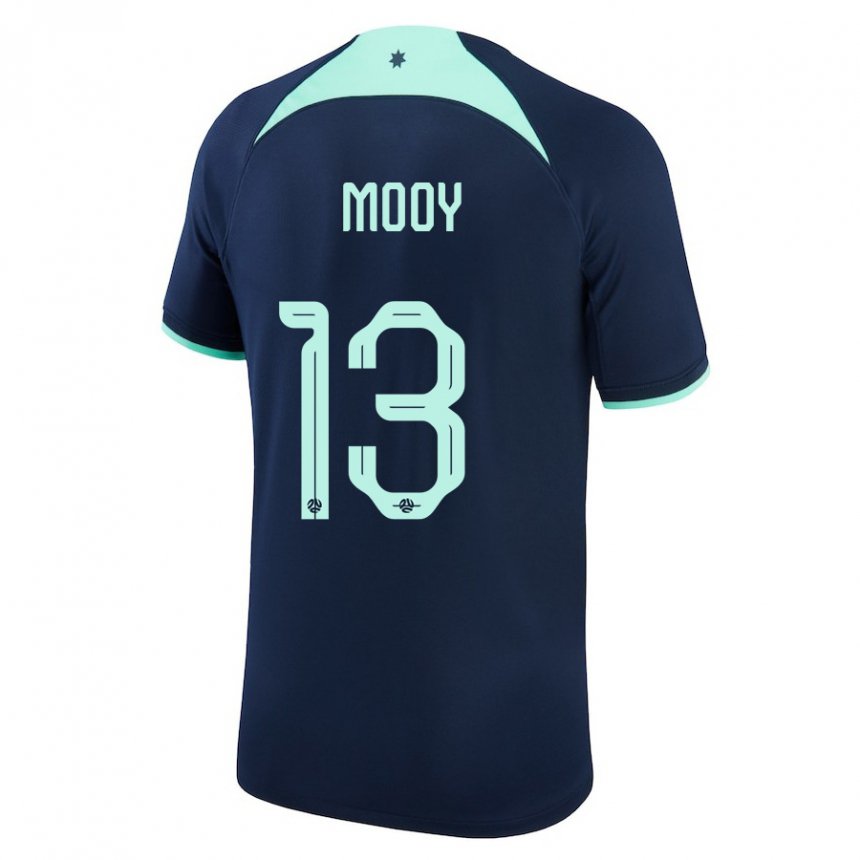 Herren Australische Aaron Mooy #13 Dunkelblau Auswärtstrikot Trikot 22-24 T-shirt Österreich