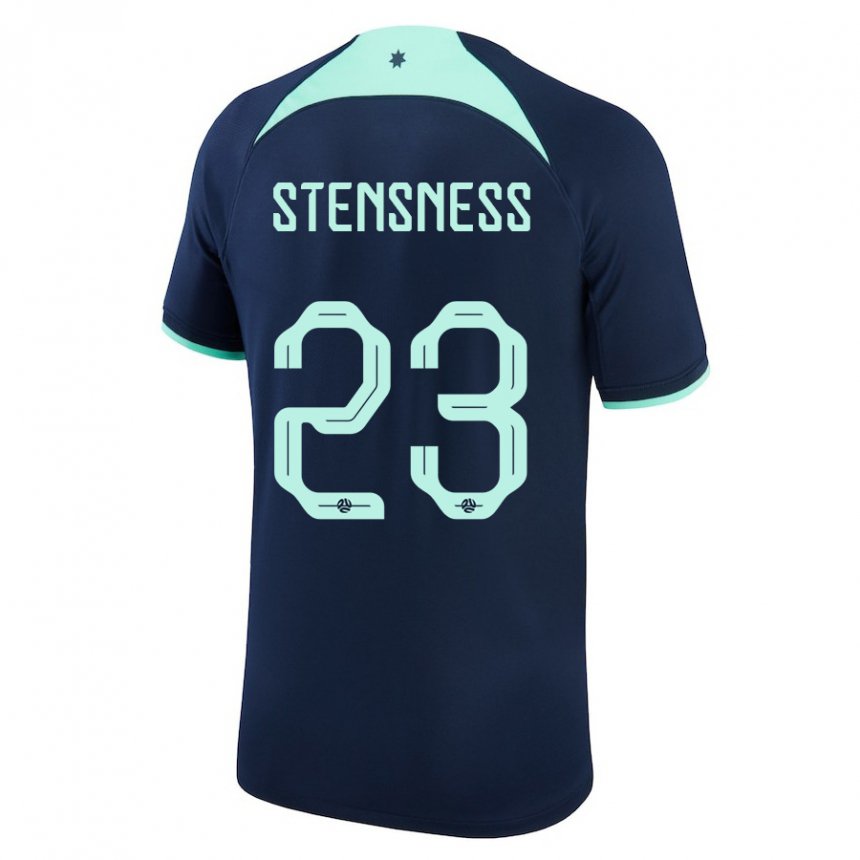 Herren Australische Gianni Stensness #23 Dunkelblau Auswärtstrikot Trikot 22-24 T-shirt Österreich