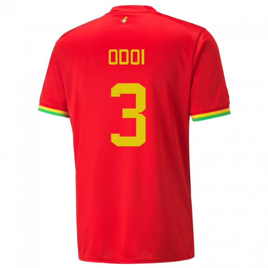 Herren Ghanaische Denis Odoi #3 Rot Auswärtstrikot Trikot 22-24 T-shirt Österreich