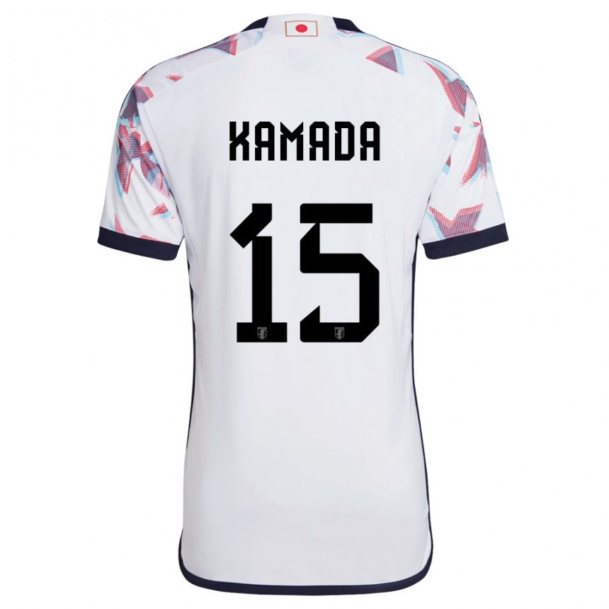 Herren Japanische Daichi Kamada #15 Weiß Auswärtstrikot Trikot 22-24 T-shirt Österreich