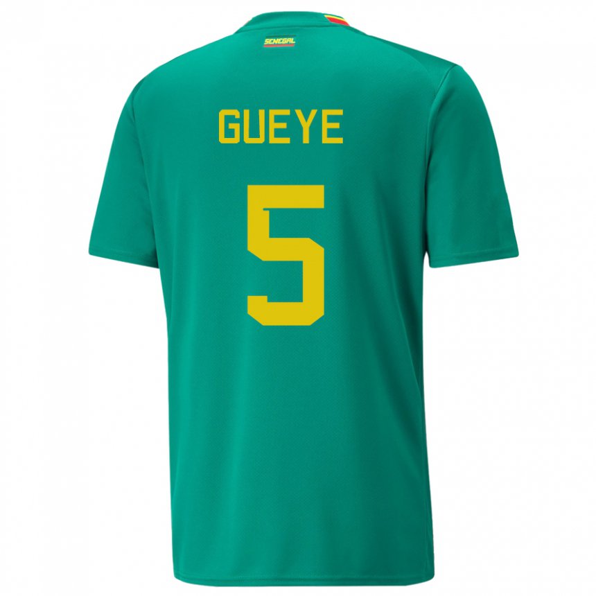 Herren Senegalesische Idrissa Gueye #5 Grün Auswärtstrikot Trikot 22-24 T-shirt Österreich