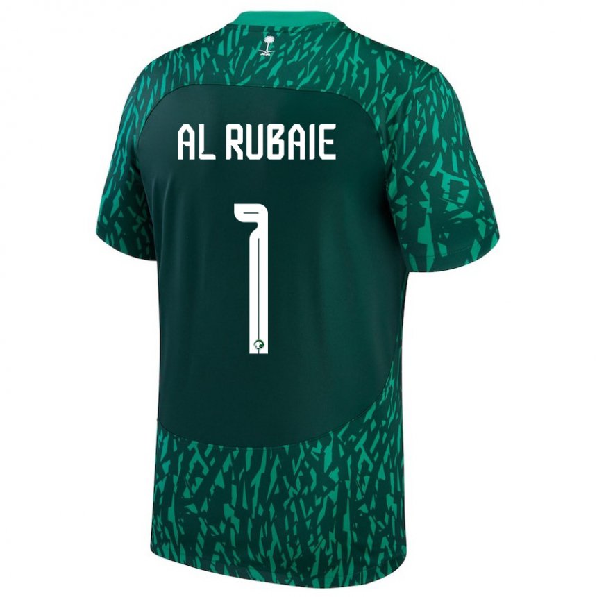 Herren Saudi-arabische Mohammed Al Rubaie #1 Dunkelgrün Auswärtstrikot Trikot 22-24 T-shirt Österreich