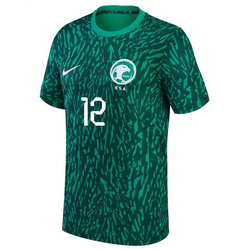 Herren Saudi-arabische Saud Abdulhamid #12 Dunkelgrün Auswärtstrikot Trikot 22-24 T-shirt Österreich