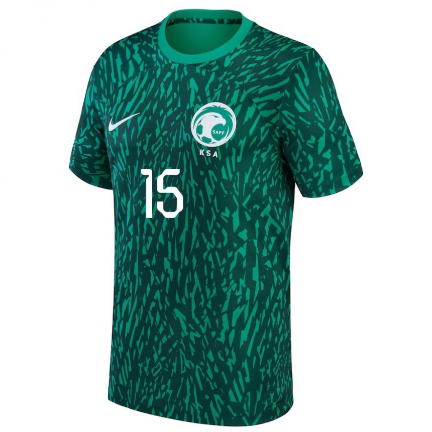 Herren Saudi-arabische Ali Al Hassan #15 Dunkelgrün Auswärtstrikot Trikot 22-24 T-shirt Österreich