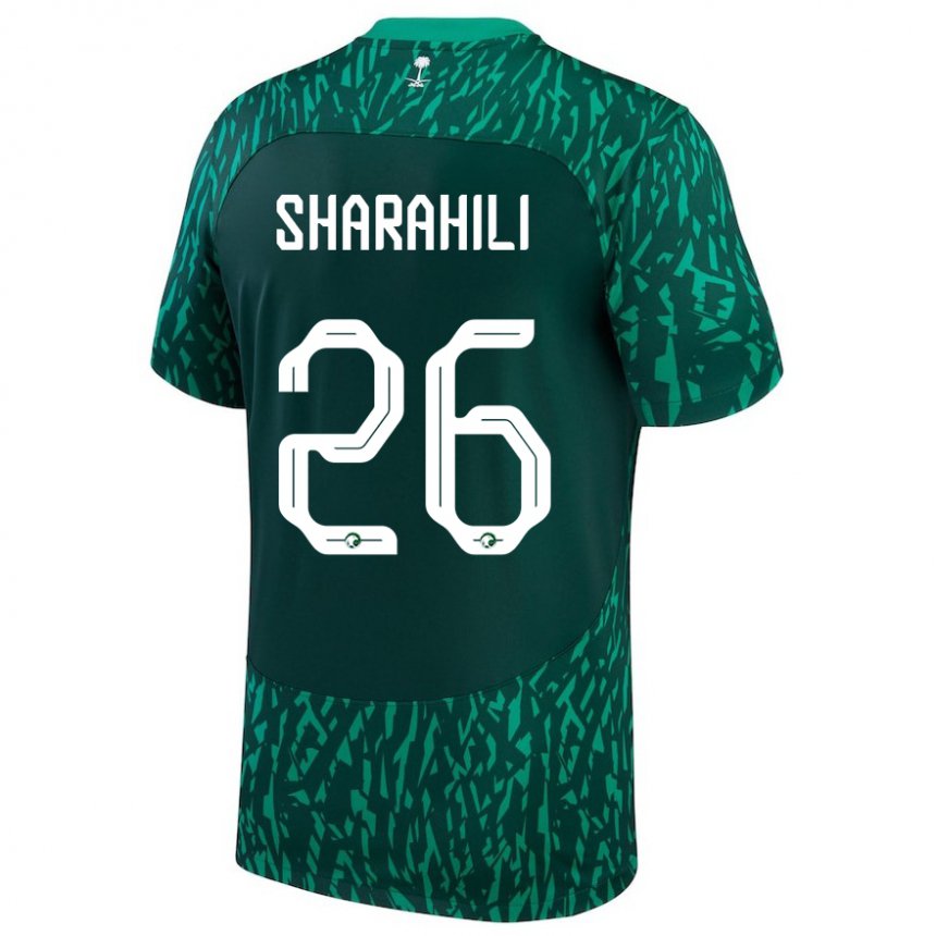 Herren Saudi-arabische Riyadh Sharahili #26 Dunkelgrün Auswärtstrikot Trikot 22-24 T-shirt Österreich