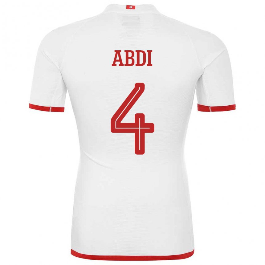 Herren Tunesische Ali Abdi #4 Weiß Auswärtstrikot Trikot 22-24 T-shirt Österreich
