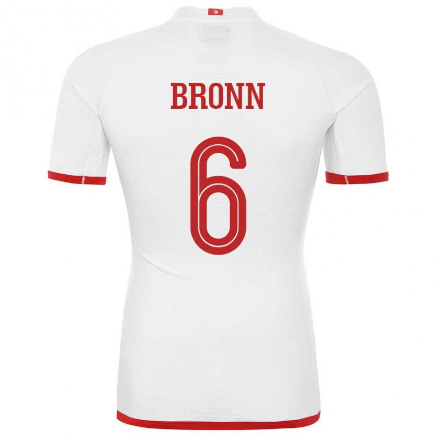 Herren Tunesische Dylan Bronn #6 Weiß Auswärtstrikot Trikot 22-24 T-shirt Österreich