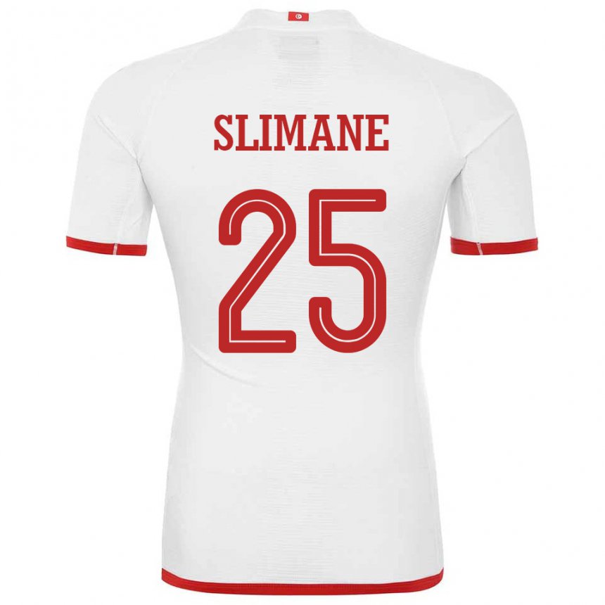 Herren Tunesische Anis Ben Slimane #25 Weiß Auswärtstrikot Trikot 22-24 T-shirt Österreich