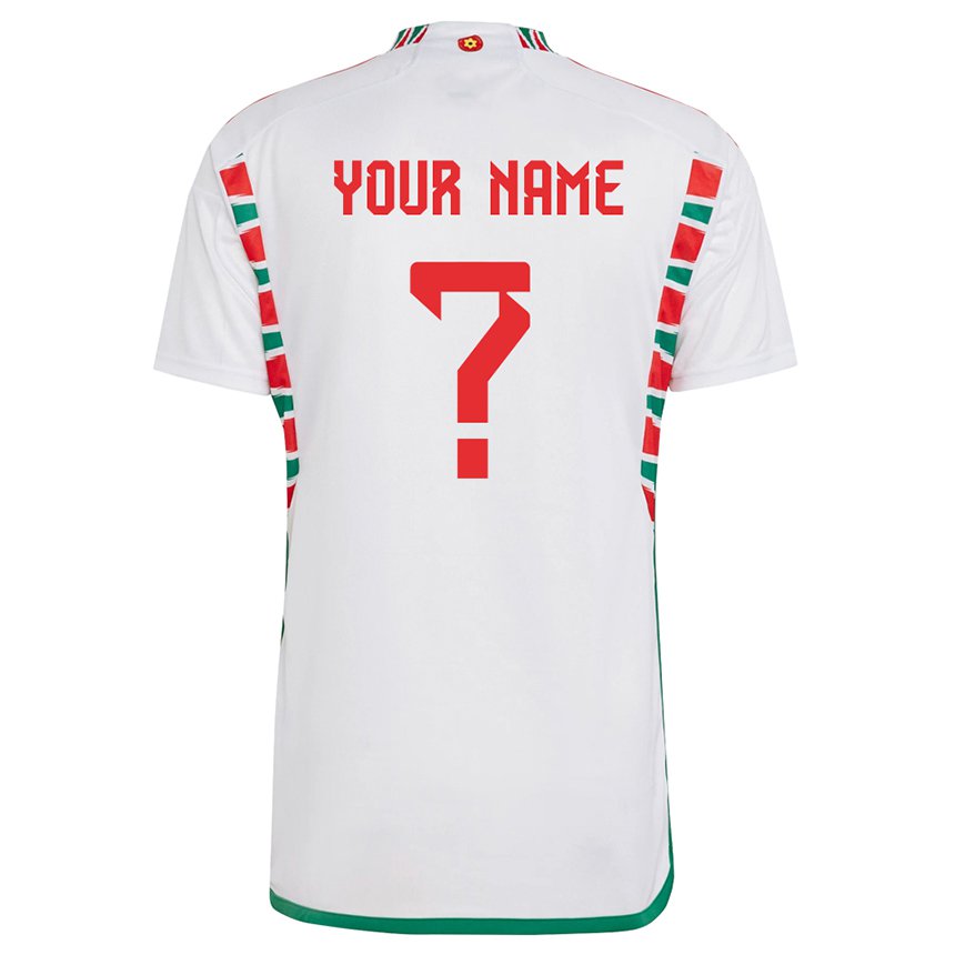 Herren Walisische Ihren Namen #0 Weiß Auswärtstrikot Trikot 22-24 T-shirt Österreich