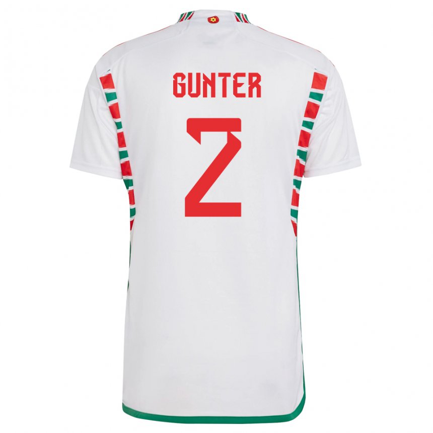 Herren Walisische Chris Gunter #2 Weiß Auswärtstrikot Trikot 22-24 T-shirt Österreich