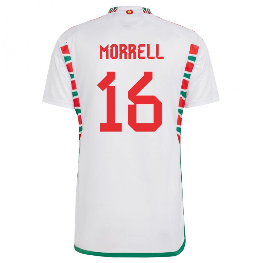 Herren Walisische Joe Morrell #16 Weiß Auswärtstrikot Trikot 22-24 T-shirt Österreich