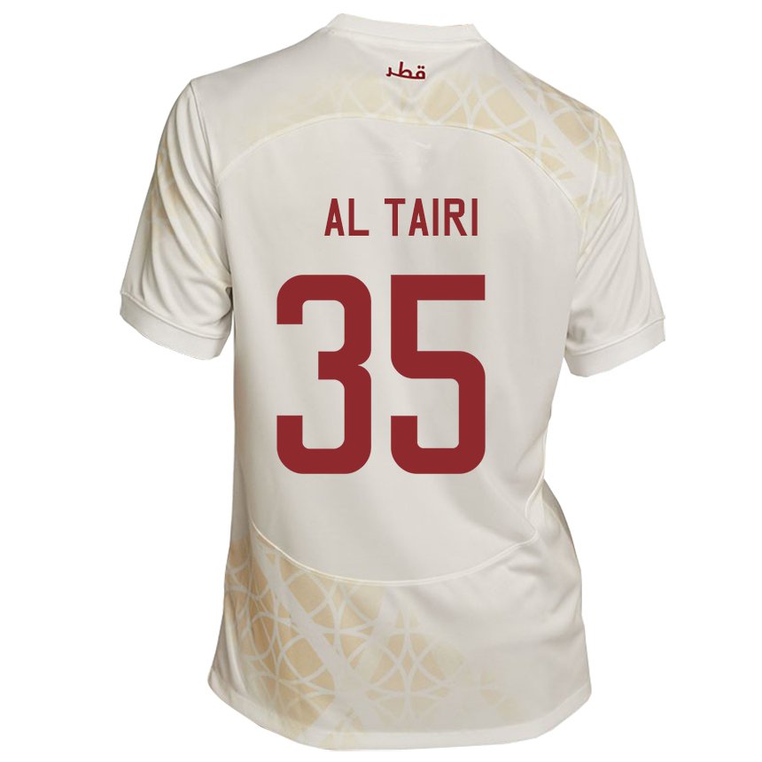 Herren Katarische Osamah Al Tairi #35 Goldbeige Auswärtstrikot Trikot 22-24 T-shirt Österreich