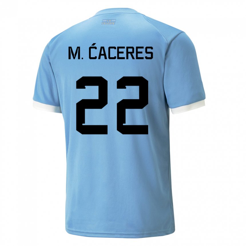 Damen Uruguayische Martin Caceres #22 Blau Heimtrikot Trikot 22-24 T-shirt Österreich