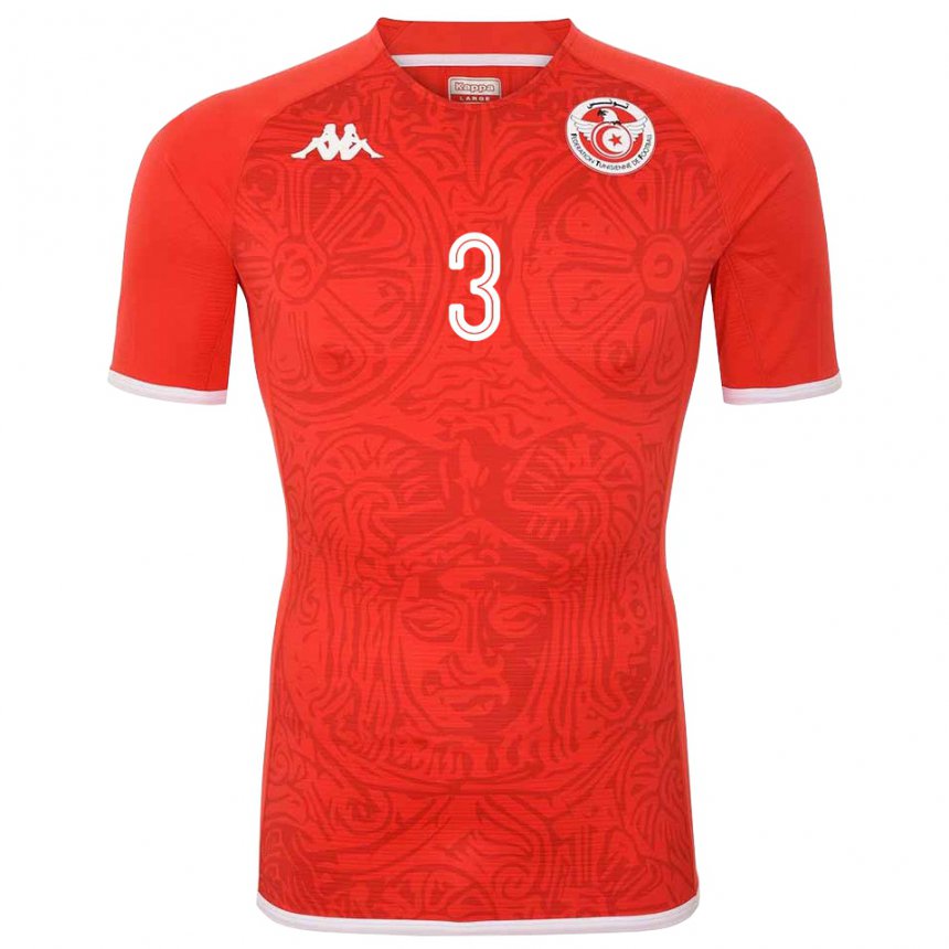 Damen Tunesische Montassar Talbi #3 Rot Heimtrikot Trikot 22-24 T-shirt Österreich