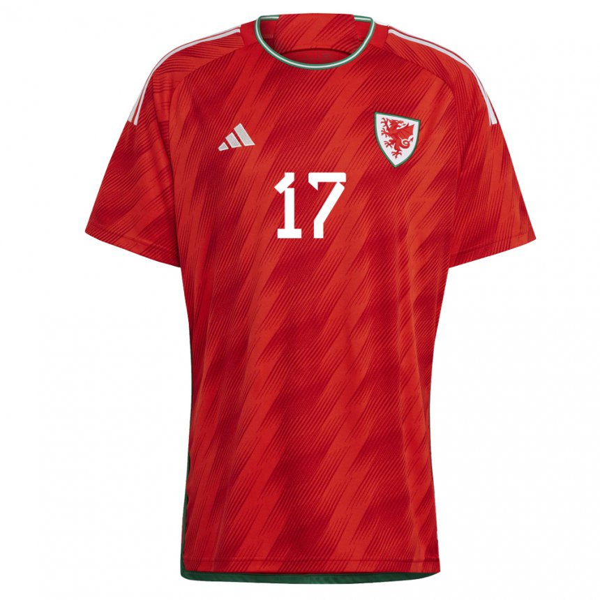 Damen Walisische Rhys Norrington Davies #17 Rot Heimtrikot Trikot 22-24 T-shirt Österreich