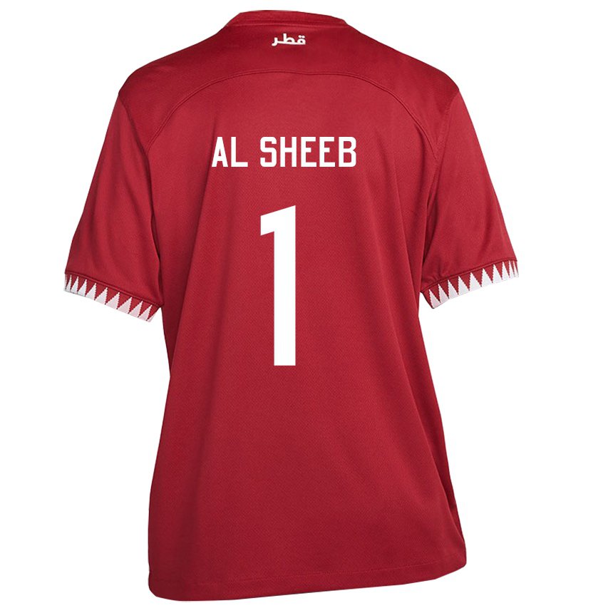 Damen Katarische Saad Al Sheeb #1 Kastanienbraun Heimtrikot Trikot 22-24 T-shirt Österreich