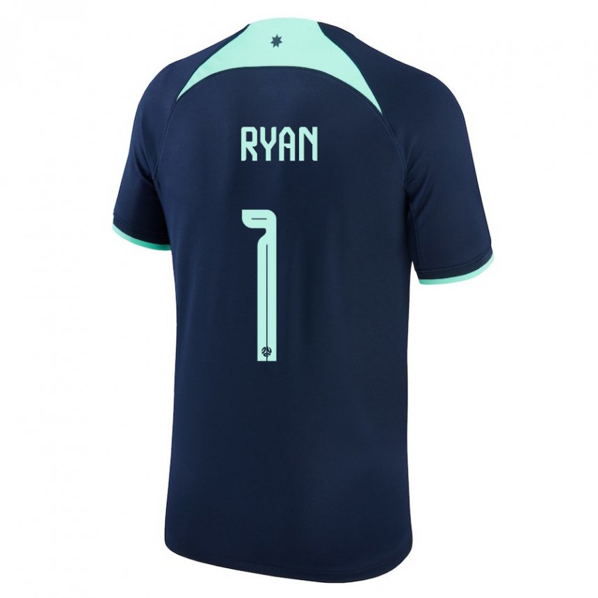 Damen Australische Mathew Ryan #1 Dunkelblau Auswärtstrikot Trikot 22-24 T-shirt Österreich