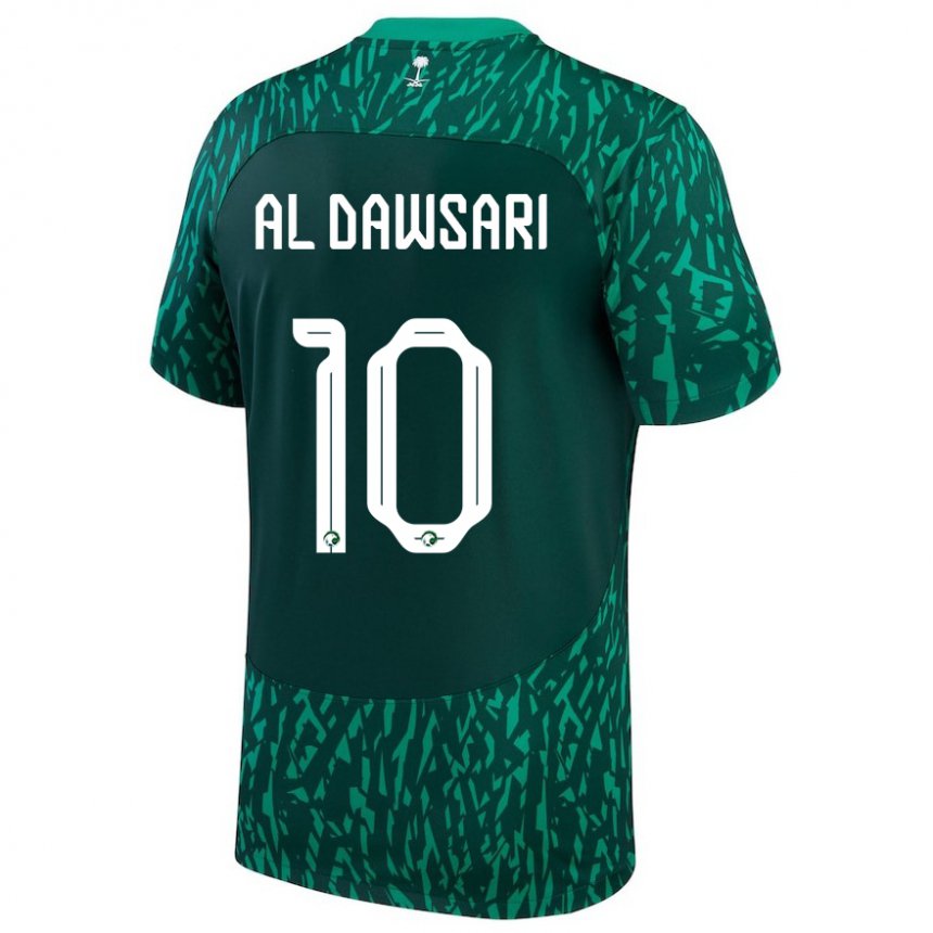 Damen Saudi-arabische Salem Al Dawsari #10 Dunkelgrün Auswärtstrikot Trikot 22-24 T-shirt Österreich