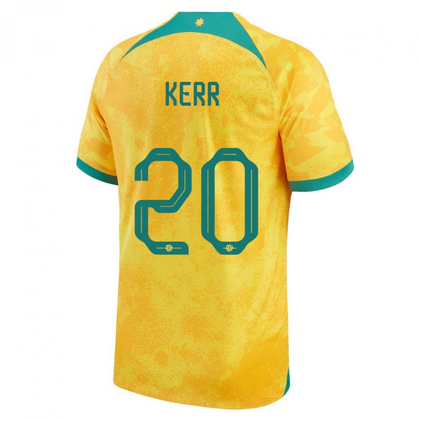 Kinder Australische Sam Kerr #20 Gold Heimtrikot Trikot 22-24 T-shirt Österreich