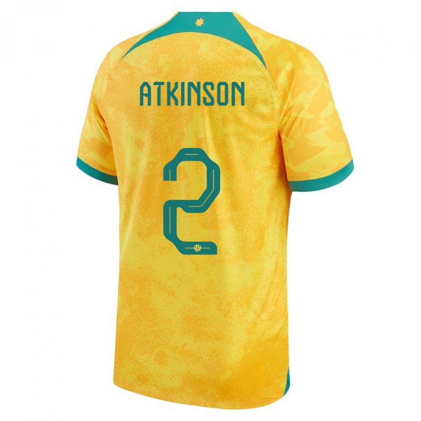 Kinder Australische Nathaniel Atkinson #2 Gold Heimtrikot Trikot 22-24 T-shirt Österreich