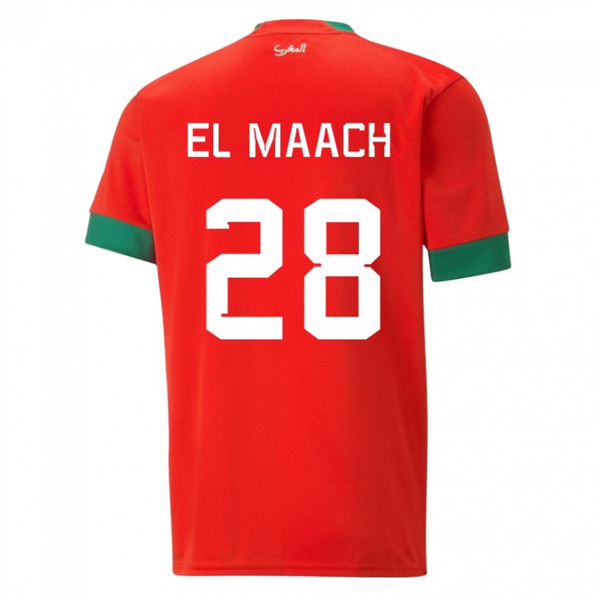 Kinder Marokkanische Fouad El Maach #28 Rot Heimtrikot Trikot 22-24 T-shirt Österreich