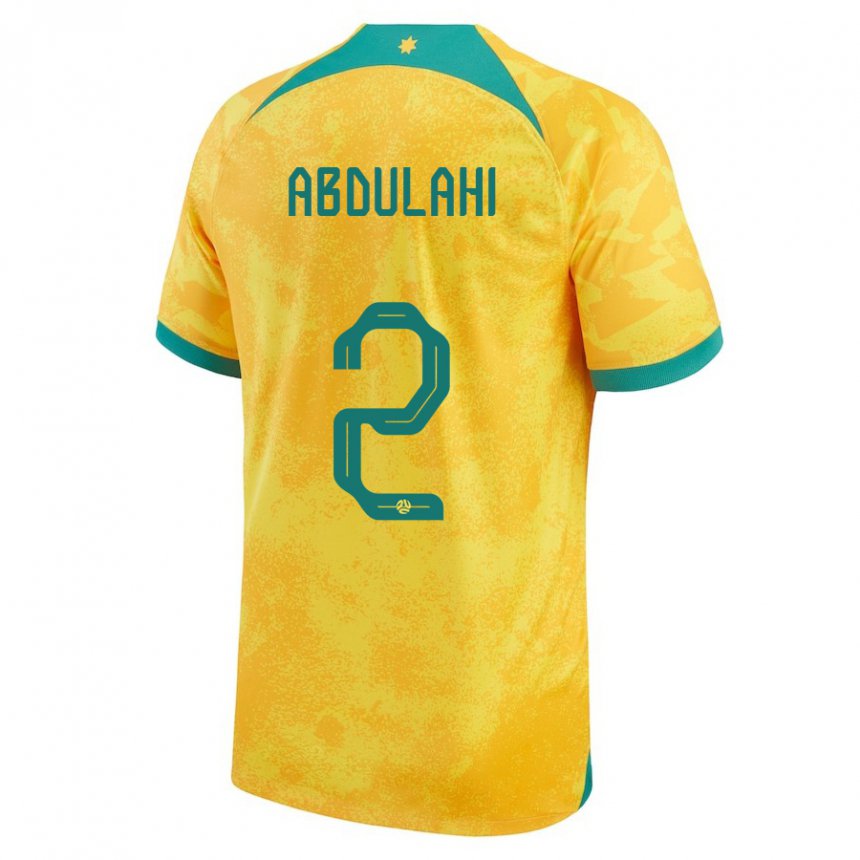 Kinder Australische Idrus Abdulahi #2 Gold Heimtrikot Trikot 22-24 T-shirt Österreich