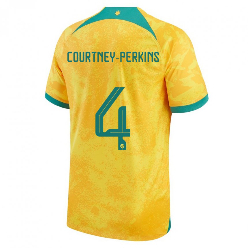 Kinder Australische Jordan Courtney Perkins #4 Gold Heimtrikot Trikot 22-24 T-shirt Österreich