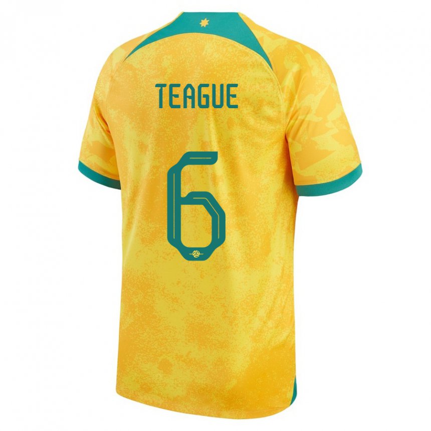 Kinder Australische Ryan Teague #6 Gold Heimtrikot Trikot 22-24 T-shirt Österreich