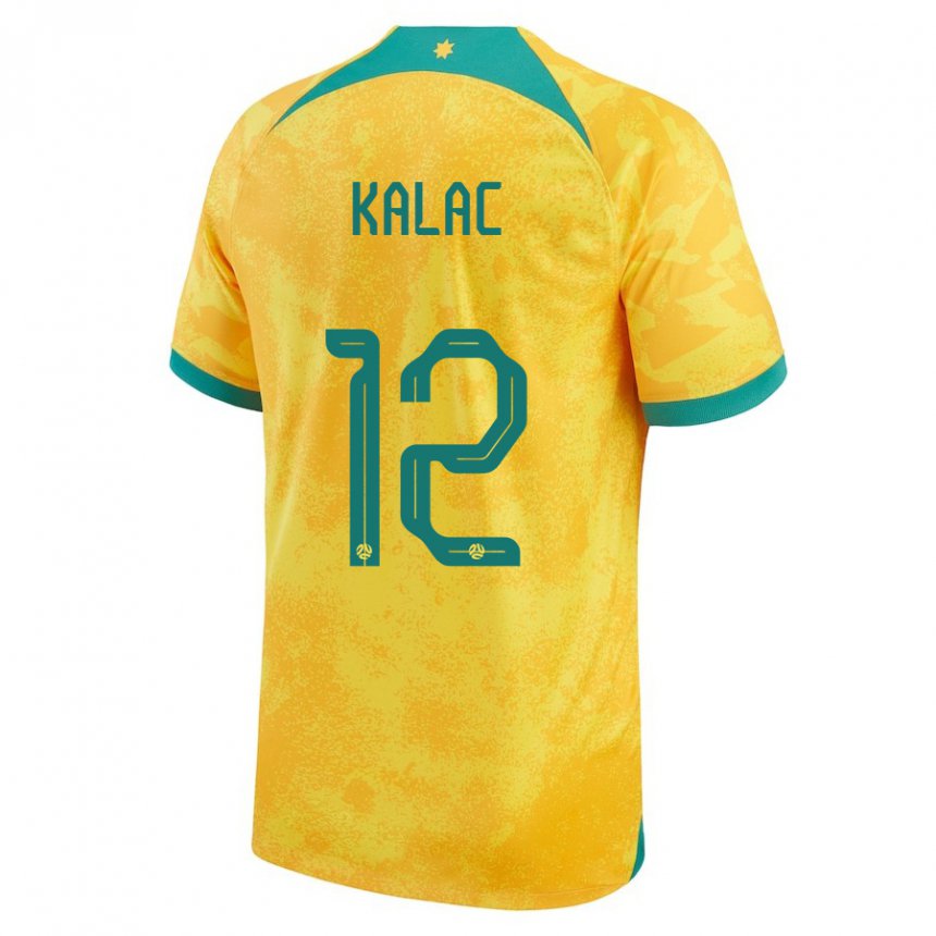 Kinder Australische Oliver Kalac #12 Gold Heimtrikot Trikot 22-24 T-shirt Österreich