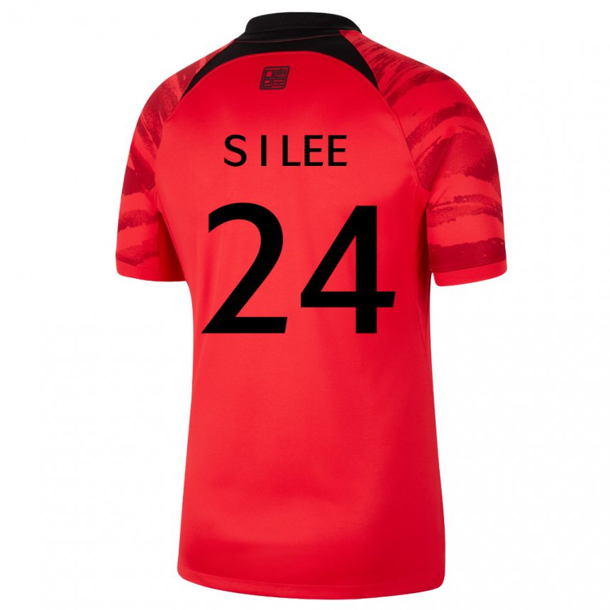 Kinder Südkoreanische Lee Soo In #24 Rot Schwarz Heimtrikot Trikot 22-24 T-shirt Österreich