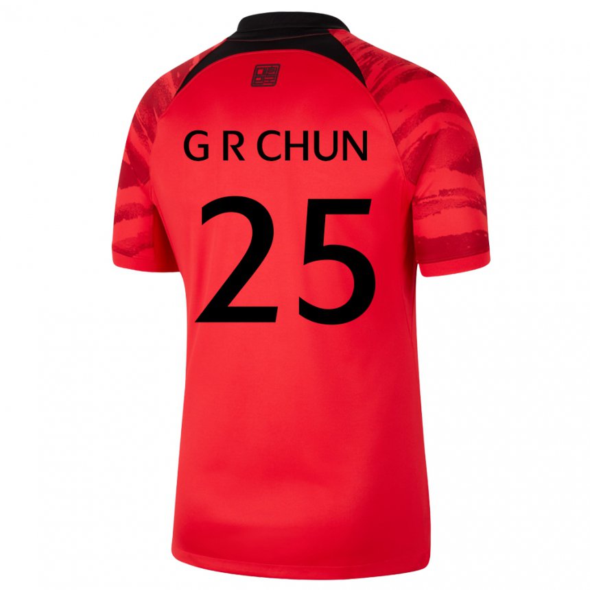 Kinder Südkoreanische Chun Ga Ram #25 Rot Schwarz Heimtrikot Trikot 22-24 T-shirt Österreich
