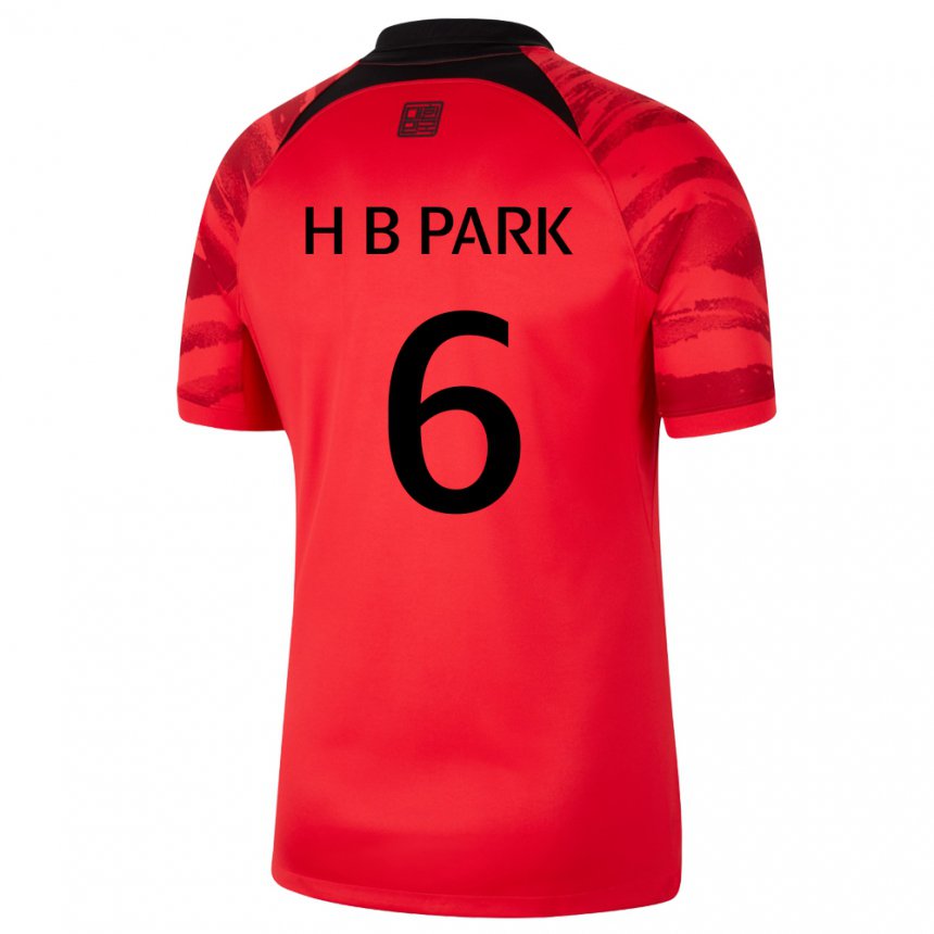 Kinder Südkoreanische Park Hyeon Bin #6 Rot Schwarz Heimtrikot Trikot 22-24 T-shirt Österreich