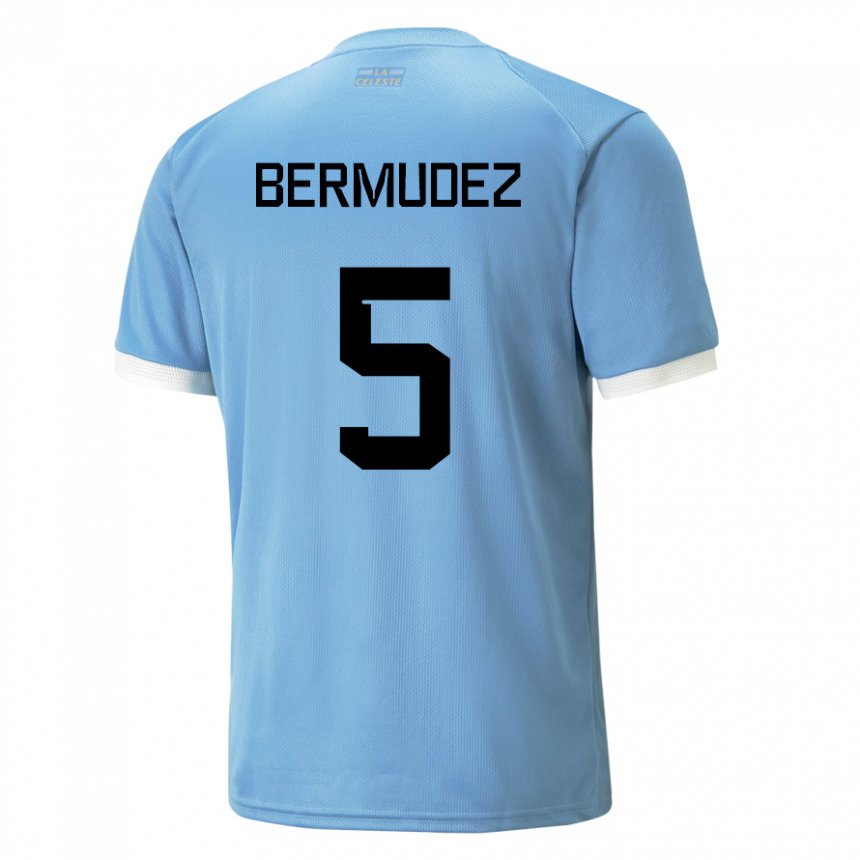 Kinder Uruguayische Karol Bermudez #5 Blau Heimtrikot Trikot 22-24 T-shirt Österreich