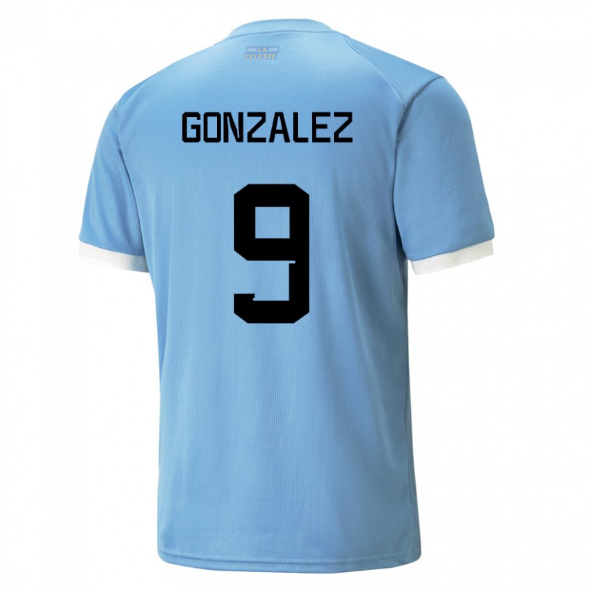 Kinder Uruguayische Pamela Gonzalez #9 Blau Heimtrikot Trikot 22-24 T-shirt Österreich