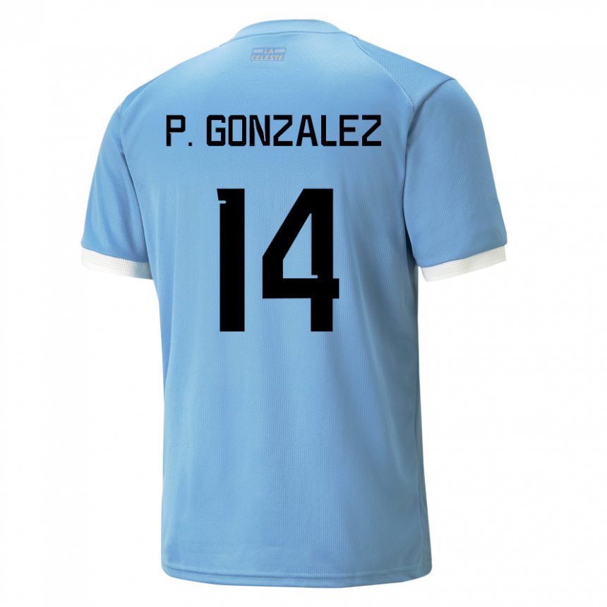 Kinder Uruguayische Pilar Gonzalez #14 Blau Heimtrikot Trikot 22-24 T-shirt Österreich