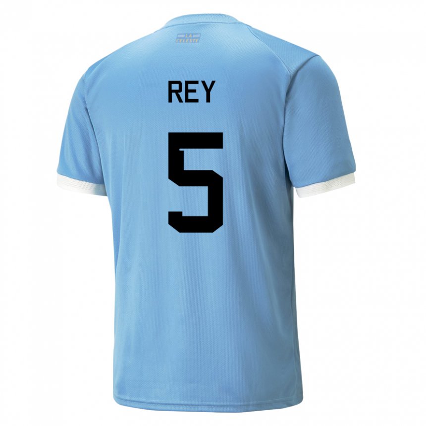 Kinder Uruguayische Rodrigo Rey #5 Blau Heimtrikot Trikot 22-24 T-shirt Österreich