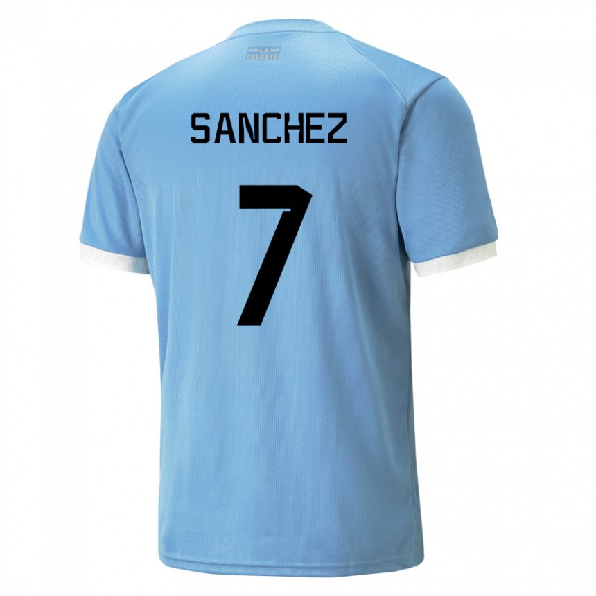 Kinder Uruguayische Renzo Sanchez #7 Blau Heimtrikot Trikot 22-24 T-shirt Österreich