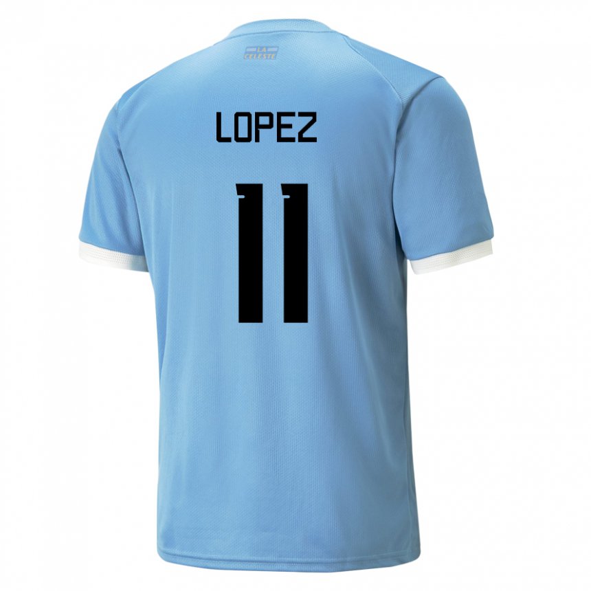 Kinder Uruguayische Guillermo Lopez #11 Blau Heimtrikot Trikot 22-24 T-shirt Österreich