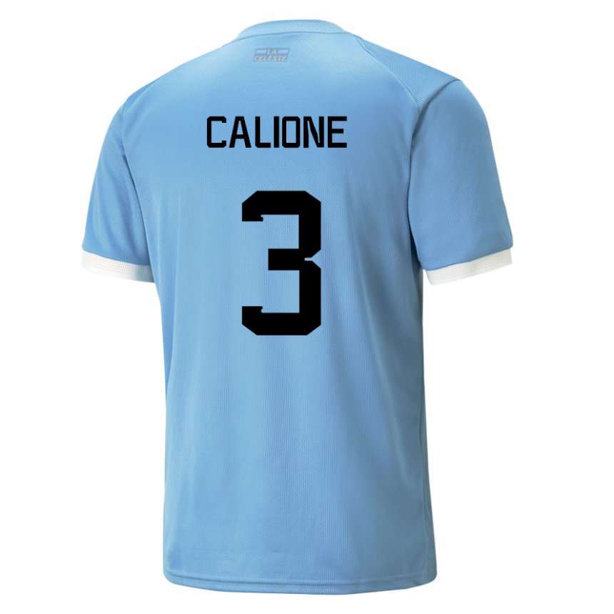 Kinder Uruguayische Paolo Calione #3 Blau Heimtrikot Trikot 22-24 T-shirt Österreich