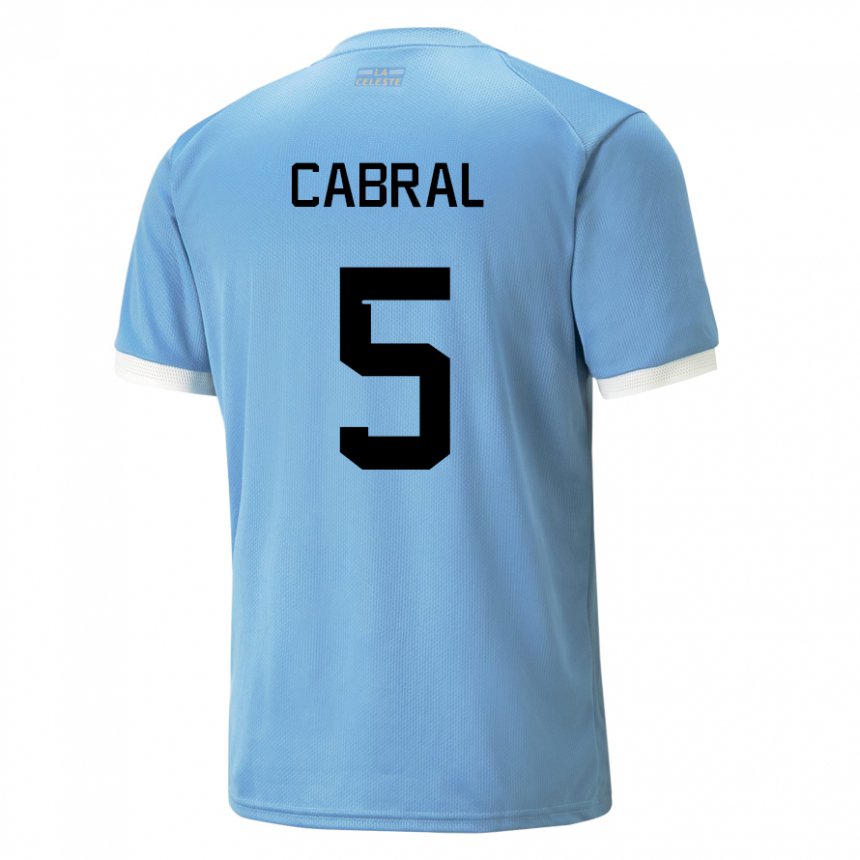 Kinder Uruguayische Maximo Cabral #5 Blau Heimtrikot Trikot 22-24 T-shirt Österreich