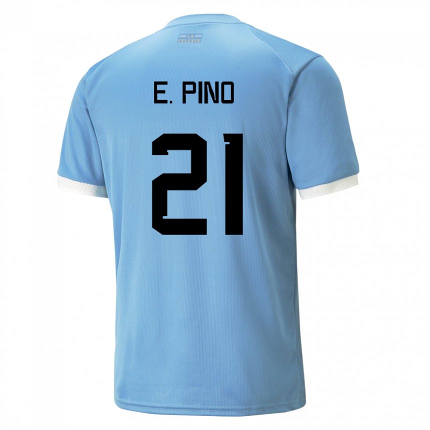 Kinder Uruguayische Emiliano Del Pino #21 Blau Heimtrikot Trikot 22-24 T-shirt Österreich