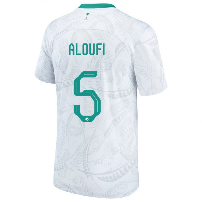 Kinder Saudi-arabische Mohammed Aloufi #5 Weiß Heimtrikot Trikot 22-24 T-shirt Österreich