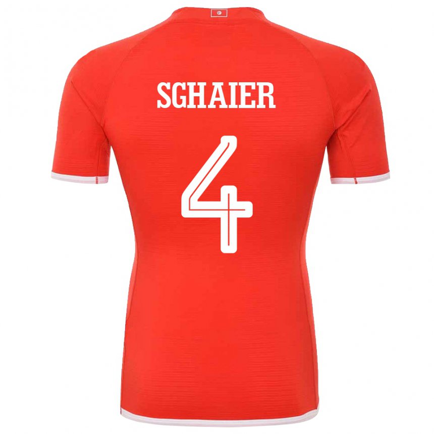 Kinder Tunesische Makrem Sghaier #4 Rot Heimtrikot Trikot 22-24 T-shirt Österreich