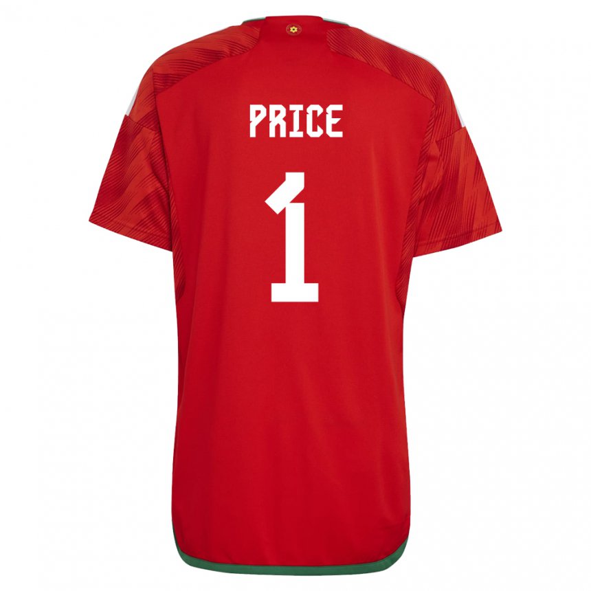 Kinder Walisische Jo Price #1 Rot Heimtrikot Trikot 22-24 T-shirt Österreich