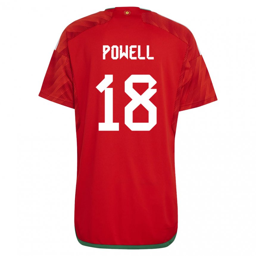 Kinder Walisische Ella Powell #18 Rot Heimtrikot Trikot 22-24 T-shirt Österreich